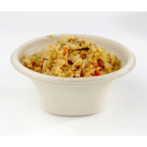 100 Stuks x Sabert Suikerriet Soepkom 375 ml Met Deksel - bak - bakken - bakjes - 375 cc bakje - soepkom met deksel - duurzaam soepkom - suikerrietpulp - 375 ml bakje - tapas - soup - soep - takeaway - magnetron deksel - microwave - vershoudbakjes