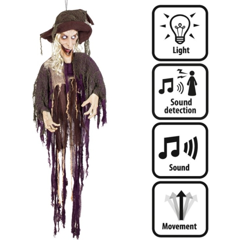 Boland - Decoratie Lachende heks (170 cm) - Horror - Horror