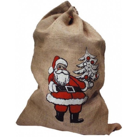 10x Jute zakken voor kerstcadeau / kerstcadeautjes