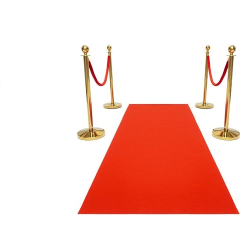 Entreepakket Grand Opening met Loper Rood - Afzetpalen Messing - Koord Rood