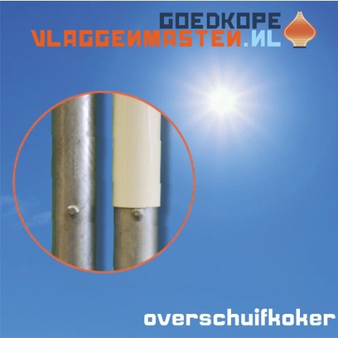 Overschuifkoker voor vlaggenmast 85 mm - Goedkope-vlaggenmasten.nl