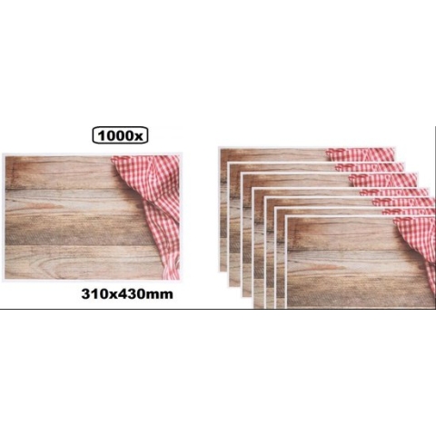 1000x Placemats papier Rustic Alps - place mate diner restaurant eten Alpen boerenbont apres ski placemate