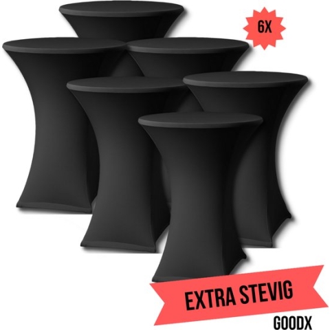 GOODX Statafelrok Zwart 6x – ∅80-85 x 110 cm – Stretch 6 stuks – Tafelrok voor Statafel - Geschikt voor feesten en partijen | Sta Tafel Hoes | Staantafelhoes | Cocktailparty
