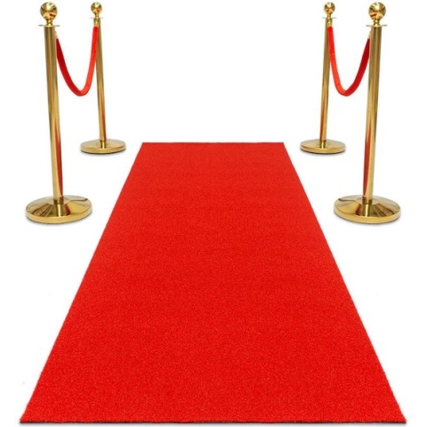 Entreepakket Permanent met Loper Rood - Afzetpalen Messing - Koord Rood