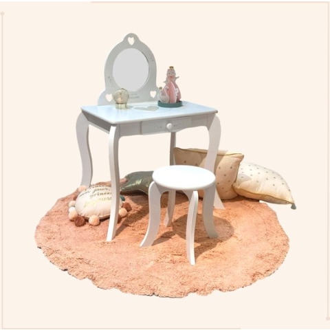 MISOU Make up Tafel - Kinderen - voor Meisjes - met Spiegel en Kruk - Kaptafel