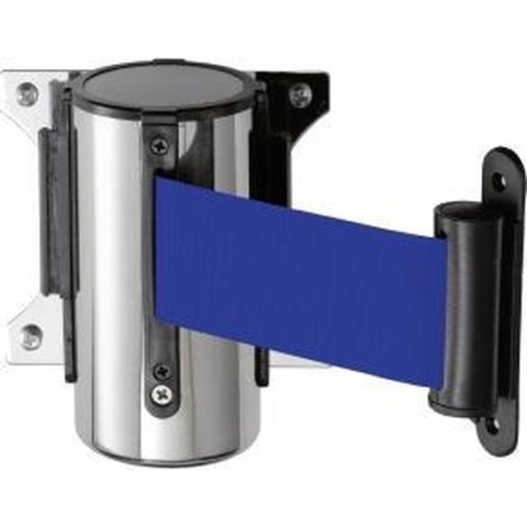 Wandcassette chrome met 3 mtr. Blauw lint