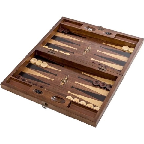 Backgammon - Tavla - Handgemaakt - Hout - Luxe uitgave - 50 x 30 x 8 cm