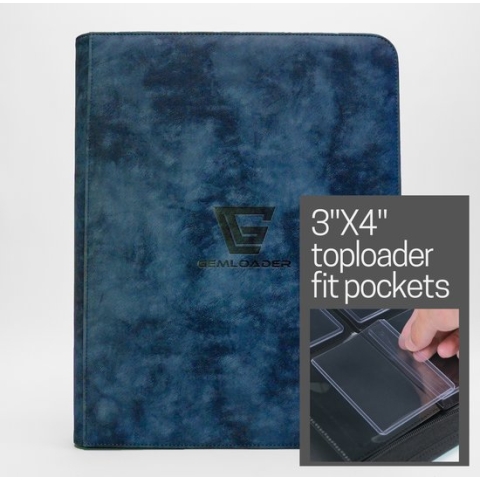 Gemloader Premium 3''X4'' toploader binder, Trading kaarten verzamelmap [216 pockets] Blauw