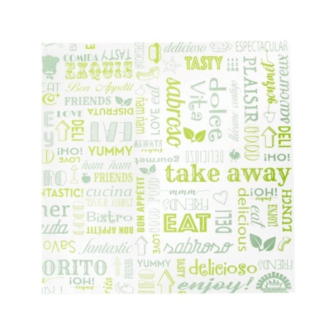 Vetvrij wikkelpapier Parole groen 31×31 cm | Inhoud: 1000 stuks