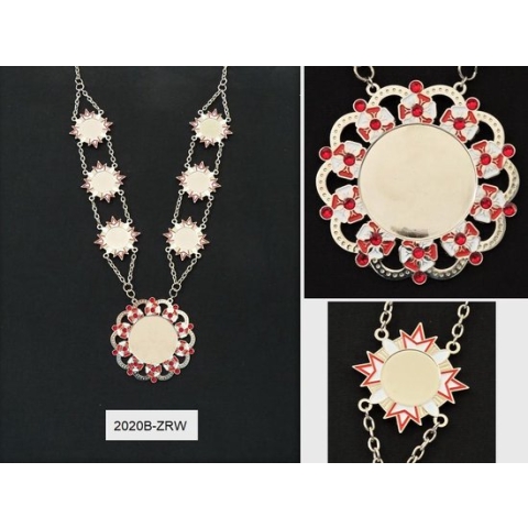 2020B-ZRW, Prinsenketting, zilver met rood/witte accenten