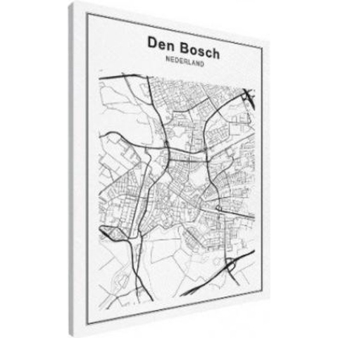 Stadskaart Den Bosch - Canvas 50x70