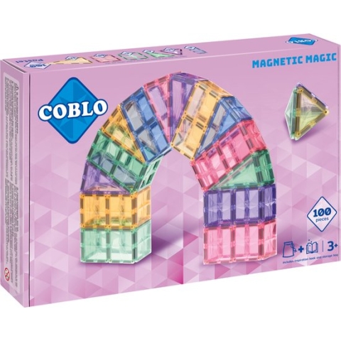 Coblo Pastel 100 stuks - Magnetisch speelgoed - Montessori speelgoed - Magnetische Bouwstenen - STEM speelgoed - Sint Cadeau - Speelgoed 3 jaar t/m 12 jaar