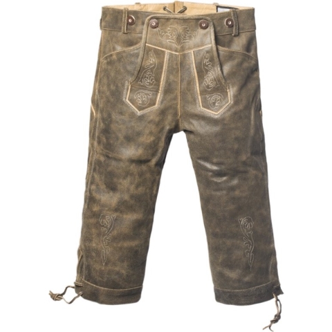 Tannhauser Lederhosen Retro Lang 100% Echt Leder Oktoberfest Heren Lederhosen Man -Leer- Maat 58