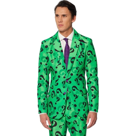 Suitmeister The Riddler™ - Heren Pak - Batman DC Comics - Paars - Maat XXL