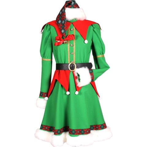 Kerstelf dame jurk Twinkle