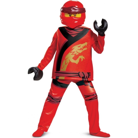 DISGUISE - Deluxe Kai Ninjago LEGACY kostuum - LEGO kind - 134/152 (10-12 jaar)