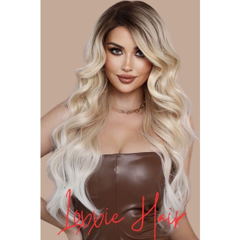 Loxxie® Balayage Blonde Pruik - Pruiken Dames Lang Haar - Slag - Krullen - Lace Front Wig - Blond - 70 cm