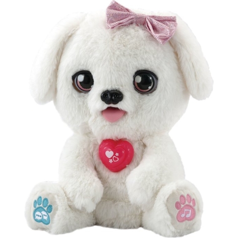 VTech KidiFriends Beau de Kus & Knuffelpup Knuffel - Interactieve Knuffel Hond - Kinderspeelgoed Met liedjes en Melodietjes - Sinterklaas Cadeau - Vanaf 3 Jaar