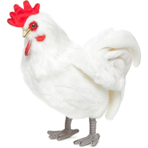 Hansa Witte Pluche Haan Knuffel