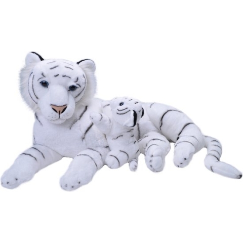 Wild Republic Knuffel Tijger 76 Cm Pluche Wit/zwart 2-delig