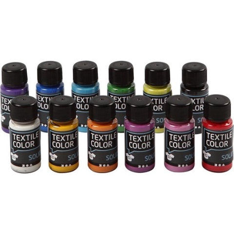 Textielverf - Diverse Kleuren - Dekkend - Creotime - 12x50 ml