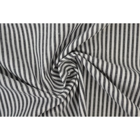 10 meter gestreepte stof - Zwart/wit gestreept - 2,5mm strepen