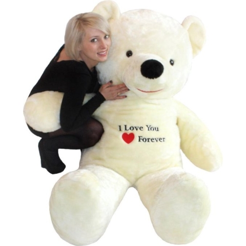 Knuffelbeer - i love you forever - 170 cm - wit