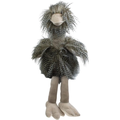 Mars en More - knuffel langhaar struisvogel totale lengte 43cm