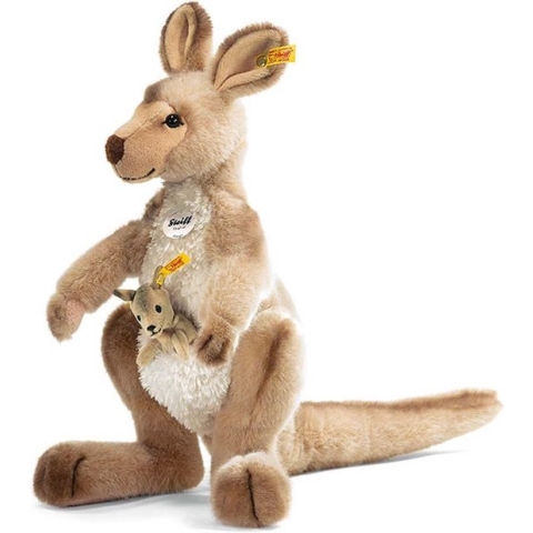 Steiff Kango Kangoeroe met baby 40 cm. EAN 064623