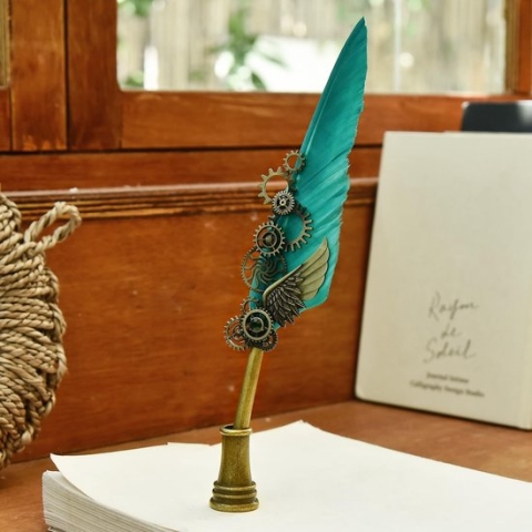 Kalligrafie Pennen Set - Quill Dip Pen Veer Pen Inkt Set (Groen)