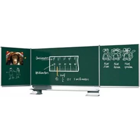 Krijtbord PRO - Vijfzijdig bord - Schoolbord - Eenvoudige montage - Geëmailleerd staal - Groen - 120x200cm