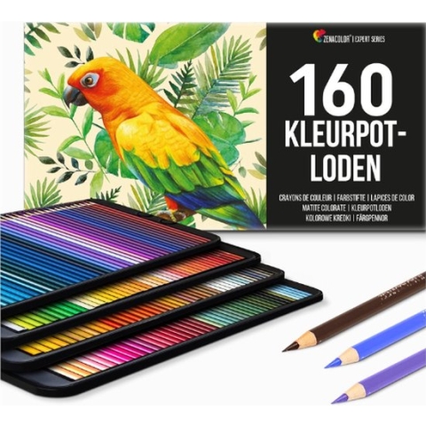 Aquarel Kleurpotlood - Kleurpotloden set van 160 stuks - 4 Lagen Box - Professioneel Kleurpotlood