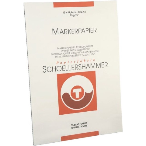 Markerblok Schoellershammer A2 75gr wit - 5 stuks