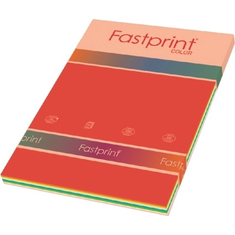 Kopieerpapier Fastprint A4 80gr 10kleuren x25vel 250vel - 10 stuks
