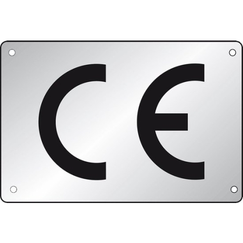CE-label, rechthoekig, geanodiseerd aluminium, 100 stuks 75 x 50 mm