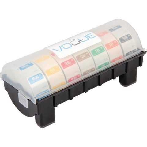 2,5cm Multidispenser - Inclusief 7 Rollen Voedseletiketten Daglabels Oplosbaar - Vogue GH474