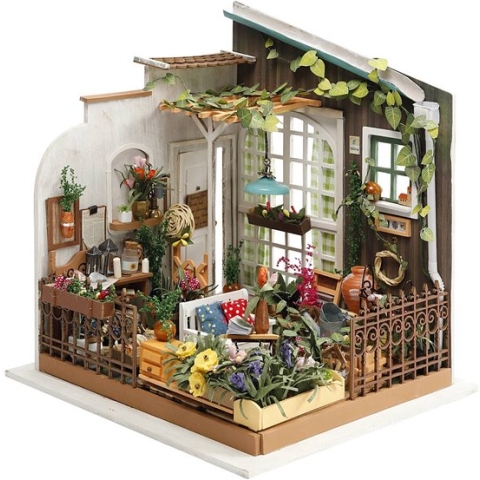 DIY Miniatuur kamer, Tuin, H: 21 cm, B: 19,5 cm, 1 stuk