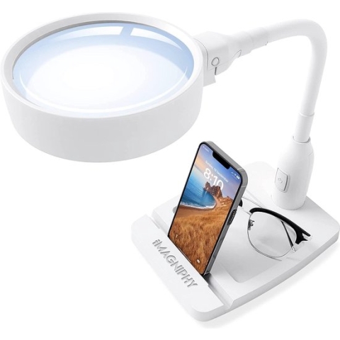 8x Staanloep met licht en staande lamp met vergrootglas - Loeplamp LED met standaardvoet Bureauloeplamp met standaard Tafelloep met verlichting voor handsfree werken