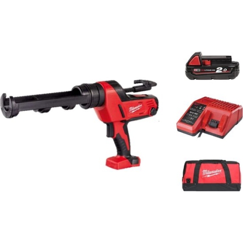Milwaukee C18 PCG/310C-201B Accu Kit-/lijmpistool M18™ in tas - 4933441310
