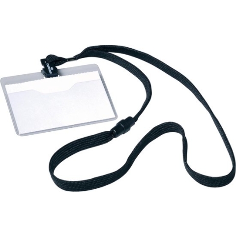 Durable badge met textielband zwart, 10 stuks 6 stuks
