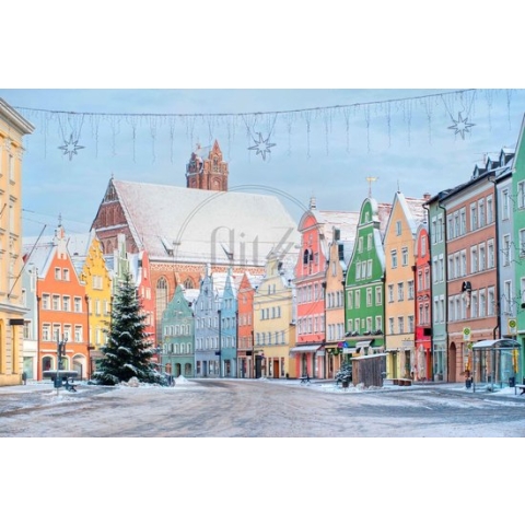 100% Nederlandse Productie! │ Diamond Painting │ Kleurrijke Huisjes in Winter │ Formaat 90 x 60 cm │ Diamond Painting Pakket Volwassen │ Volledige bedekking │ Vierkant │ Full │ Flitzz Diamond Painting