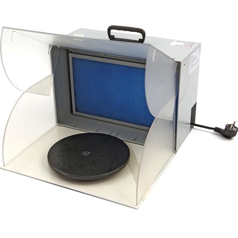 Airbrush Spuitcabine met LED verlichting , Afzuiging , Draaiplateau en Filter