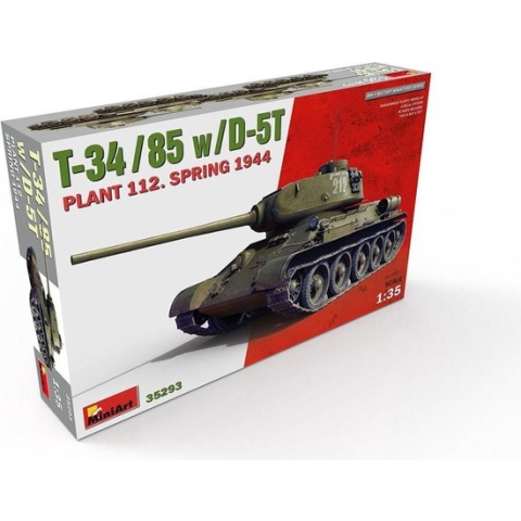 1:35 MiniArt 35293 T-34/85 w/D-5T Plant 112. Spring 1944 Plastic Modelbouwpakket
