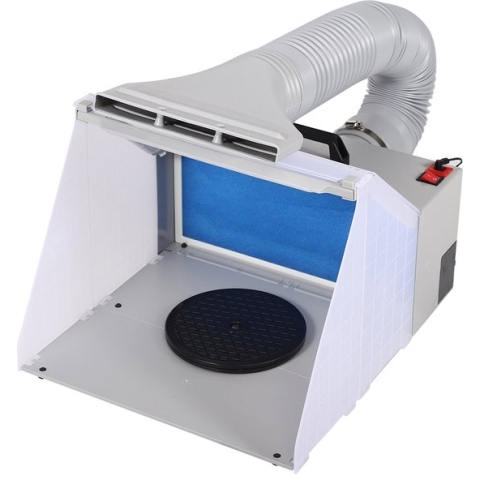 Happyment® Professionele spuitcabine - LED verlichting - Afzuiging en filter - Opvouwbaar - Modelbouw - Draaiplateau - Black friday - Kerstcadeau