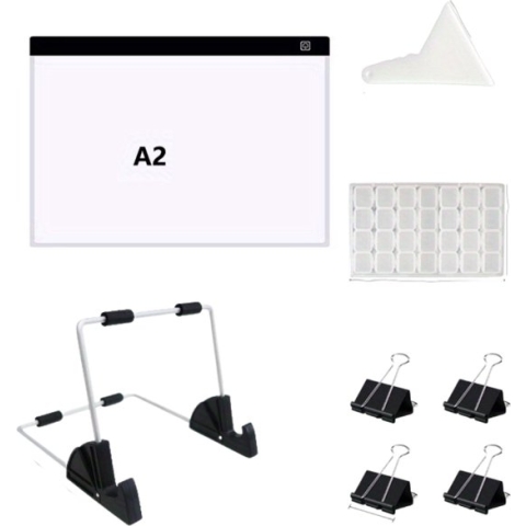 Livano Lightpad - Diamond Painting - Lichtbak - Voor Tekenen - Voor Diamond Painting- Lichttafel - A2 - A3 - A4 - A5 - Volwassenen - Kinderen - Dimbaar - Tekenbord - Met Accessoires