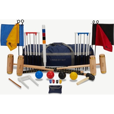 Ultieme Executive Croquet Set - Engels Tuinspel - Koperen banden, kunststof ballen, 16 mm dikke stalen poorten Croquet Draagtas Klasse en Geweldig ®Designed in UK - Prachtig afgewerkt - Kwaliteit & Klasse - Profi
