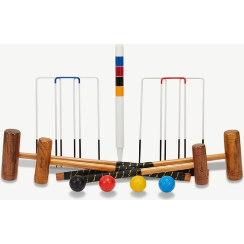 Familie Croquet set - Engels Tuinspel - 4-persoons - Zonder Tas Klasse en Geweldig ®Designed in UK - Prachtig afgewerkt - Kwaliteit & Klasse - Profi