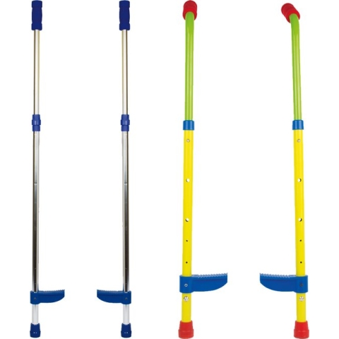 Small Foot Metalen Stelten - Set van 2 - Blauw & Multikleur (Groen, Geel, Blauw en Rood) - Geschikt vanaf 4 jaar - Buiten Spelen - Steltlopen