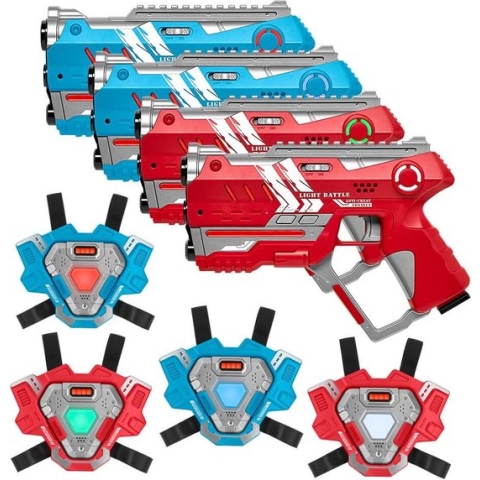 Light Battle Connect lasergame set - 4 Laserguns + 4 lasergame vesten - Laser game set met beveiliging tegen valsspelen! - 4 spelers