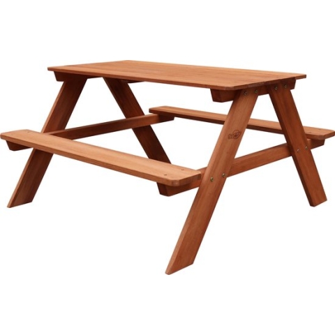 Sunny Dave Picknicktafel in Bruin - Multifunctonele Picknick tafel voor kinderen - FSC hout - 89x89x50cm